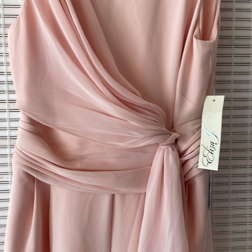 Eliza J blush organza draped romper jumpsuit EJ8M9459 sz 4 nwt - Picture 2 of 8